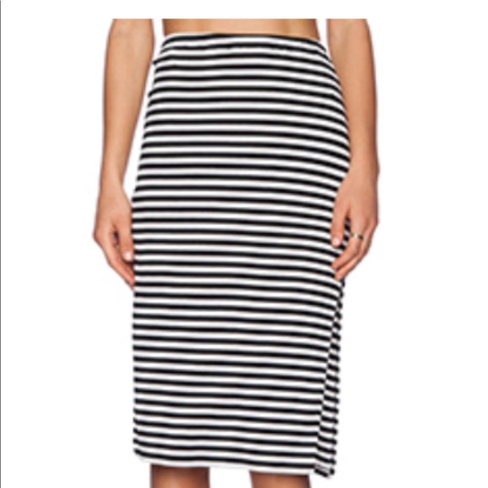 Black and white stripe skirt